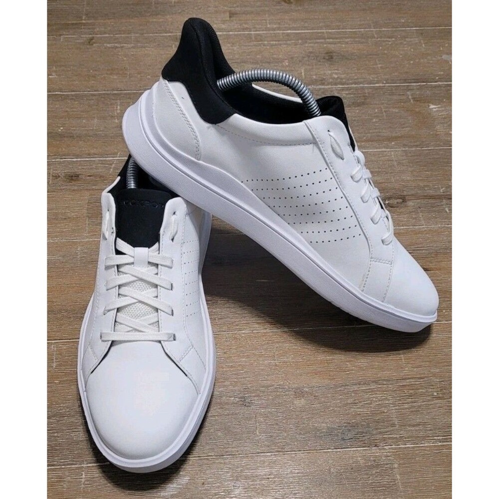 Rockport Men's Tristen Step Activated Lightweight White Leather  Shoes Size 9